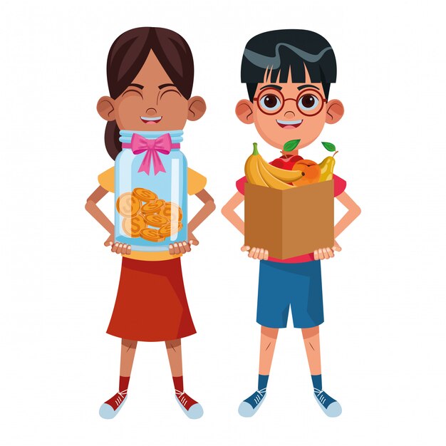 personaje de cartón de avatar de niños pequeños
