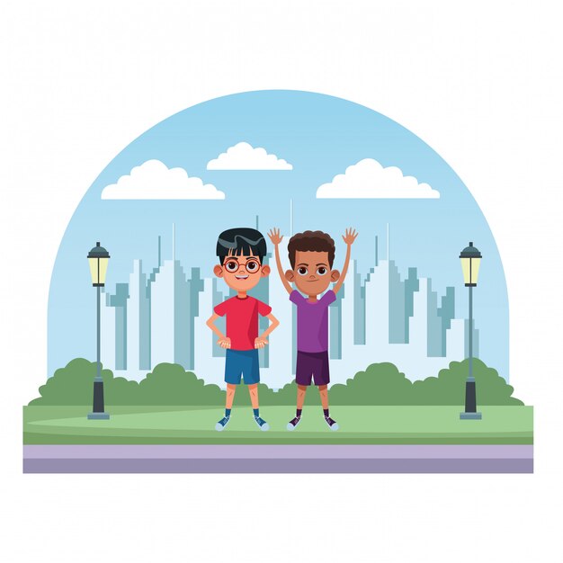 personaje de cartón de avatar de niños pequeños