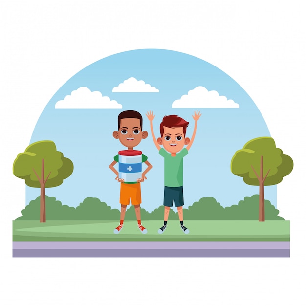 personaje de cartón de avatar de niños pequeños