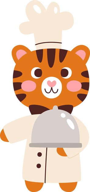 Personaje de chef tigre