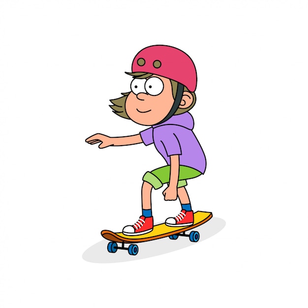 Vector personaje de chica skater