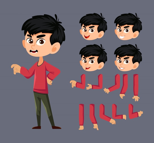 Personaje chico para diseño de movimiento y animación.