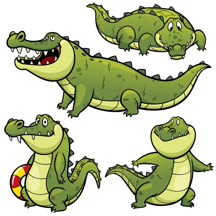 Vector personaje de cocodrilo de dibujos animados