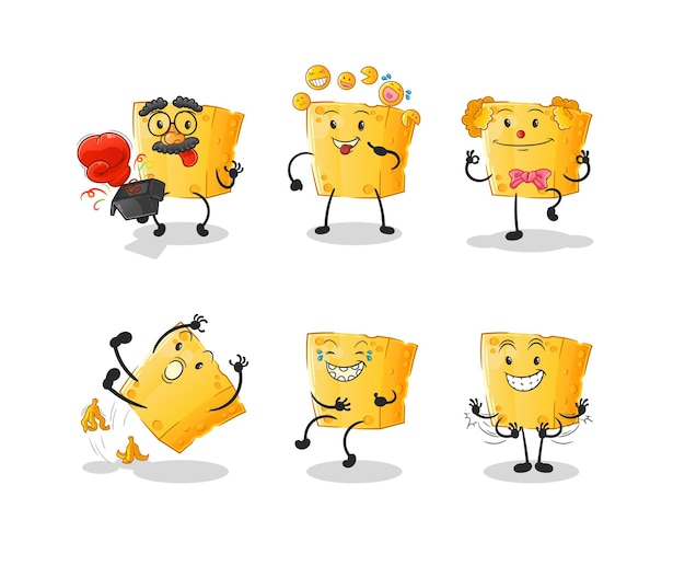 personaje de comedia de queso. vector de mascota de dibujos animados