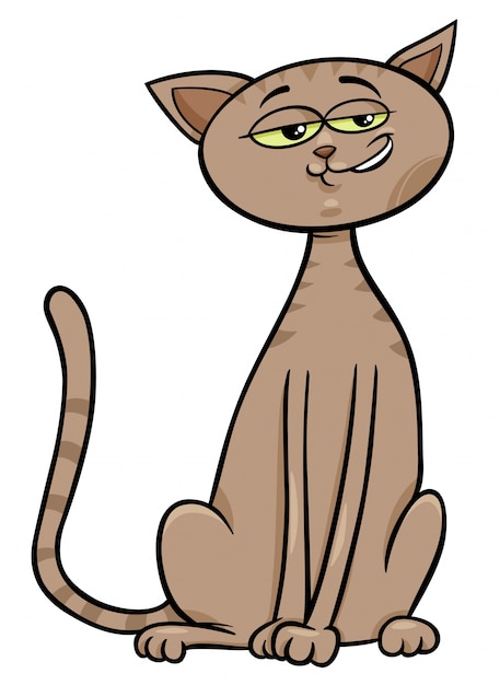 personaje de cómic animal de dibujos animados de gato sentado
