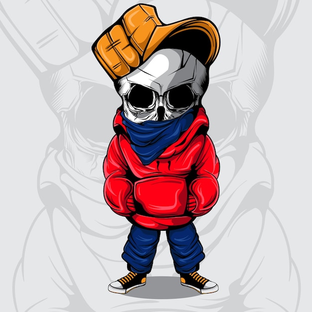 PERSONAJE DE CRÁNEO CON ESTILO URBANO
