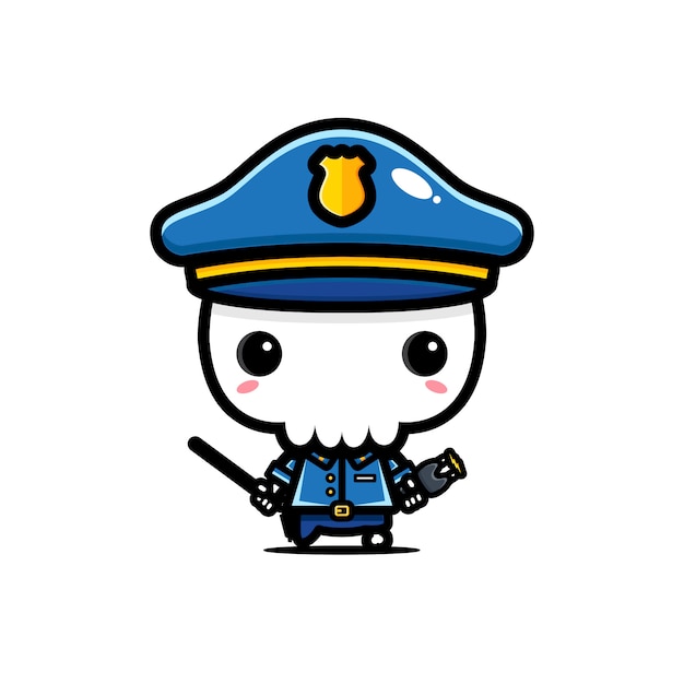 Personaje de cráneo de policía