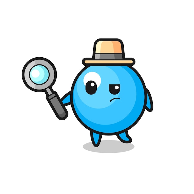 Personaje de detective de chicle está analizando un caso