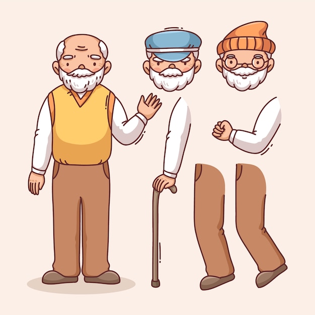 Un personaje dibujado a mano posa una ilustración
