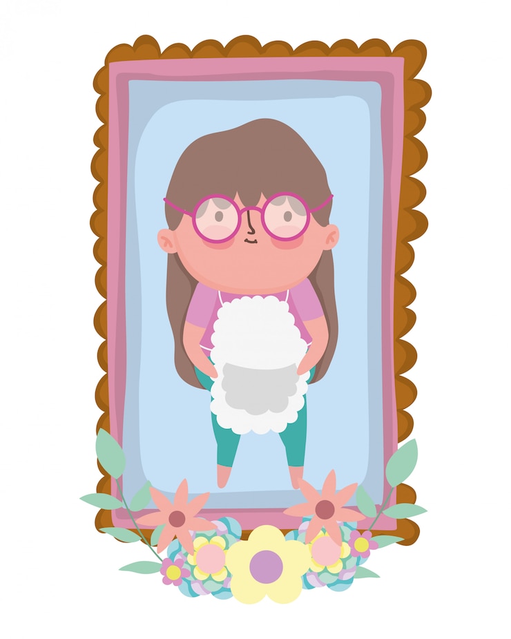 Vector personaje de dibujos animados de la abuela