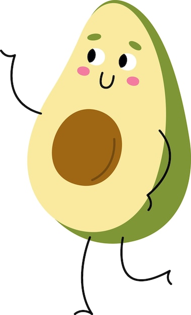 Personaje de dibujos animados de aguacate