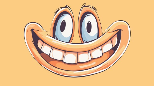 Un personaje de dibujos animados alegre con una expresión sonriente divertida