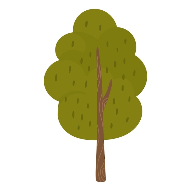El personaje de dibujos animados del árbol lindo