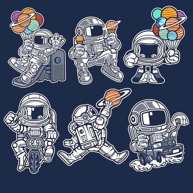 Personaje de dibujos animados astronauta