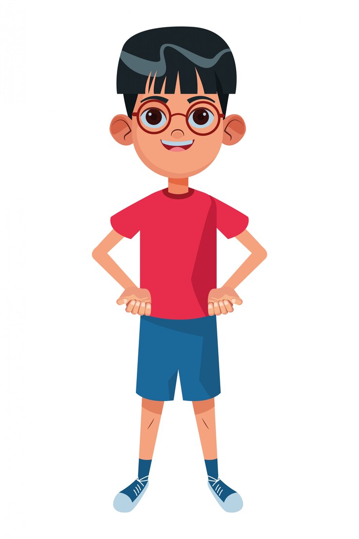 Vector personaje de dibujos animados de avatar de niño pequeño