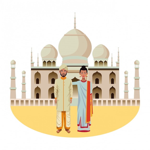 Personaje de dibujos animados de avatar pareja India