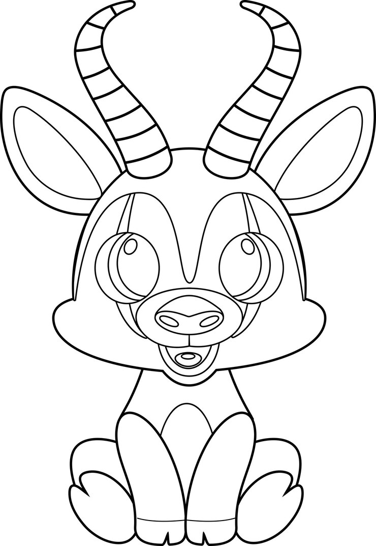 Vector el personaje de dibujos animados de baby springbok es un vector dibujado a mano.