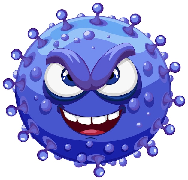 Personaje de dibujos animados de bacterias gérmenes virus monstruos