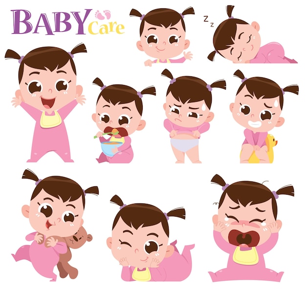 Personaje de dibujos animados bebé lindo bebé