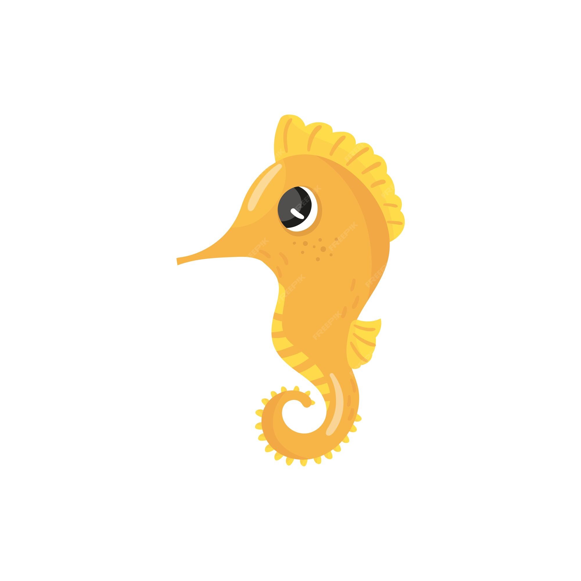 Personaje de dibujos animados de caballito de mar amarillo criatura marina tropical peces marinos pequeños con cola rizada concepto de vida silvestre del océano vista lateral icono de vector plano colorido | Personaje de dibujos animados de caballito de mar amarillo criatura marina tropical peces marinos pequeños con cola rizada concepto de vida silvestre del océano vista lateral icono de vector plano colorido |