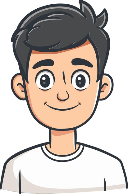 un personaje de dibujos animados con una camisa blanca que dice que está sonriendo
