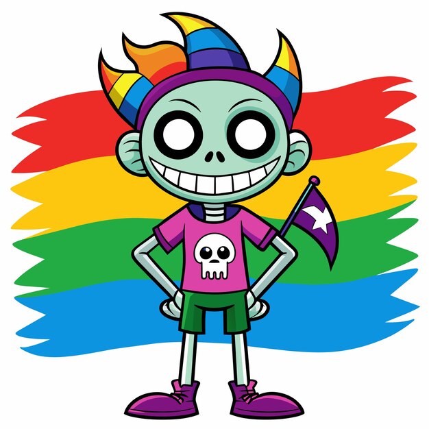 Un personaje de dibujos animados con una camisa que dice diablo