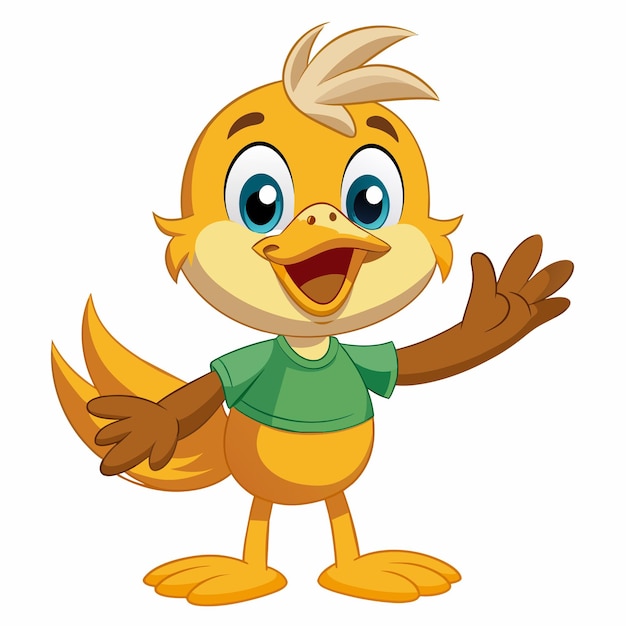 un personaje de dibujos animados con una camisa que dice pollo en él