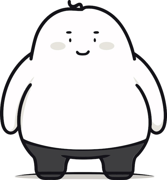 un personaje de dibujos animados con una cara feliz y un gran vientre