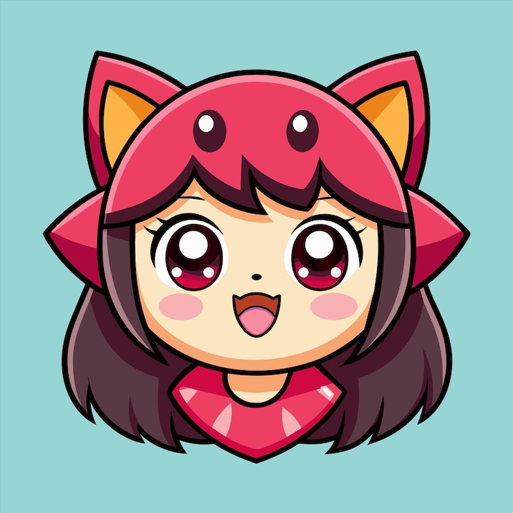 Vector un personaje de dibujos animados con una cara roja y una nariz rosa