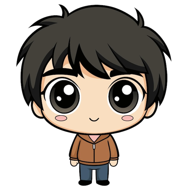 un personaje de dibujos animados con una chaqueta marrón y una camisa marrón en él