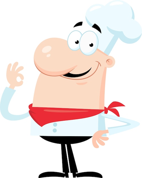 Vector el personaje de dibujos animados del chef gracioso