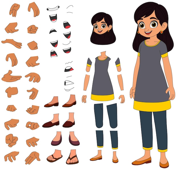 personaje de dibujos animados de una chica linda