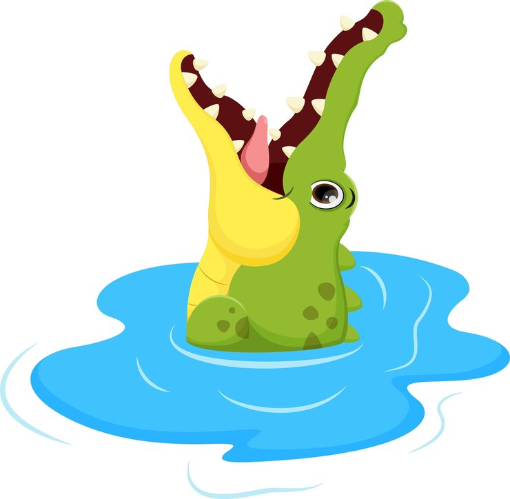 Vector el personaje de dibujos animados del cocodrilo