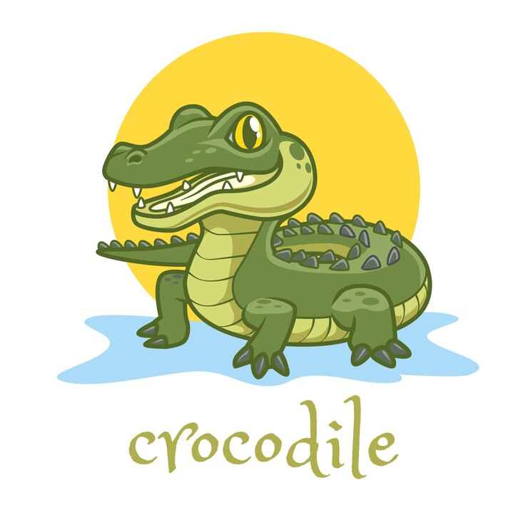 Vector personaje de dibujos animados de cocodrilo
