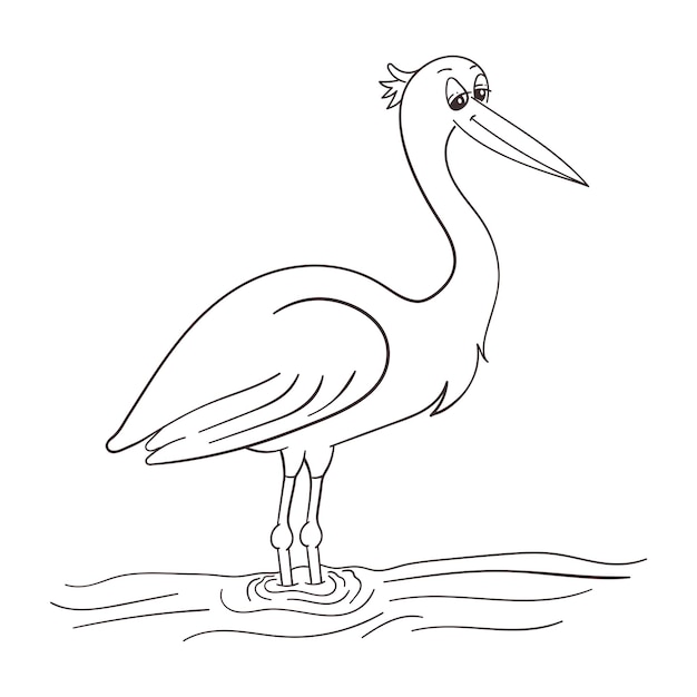 El personaje de dibujos animados de Crane en Line Art