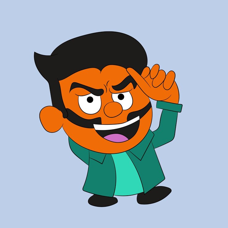 Personaje de dibujos animados de Curiosity Boy