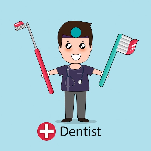 Personaje de dibujos animados de dentista