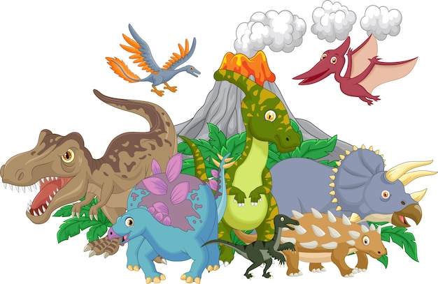 Personaje de dibujos animados dinosaurio