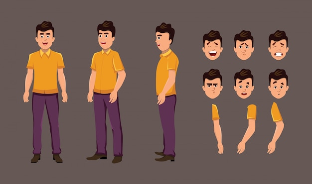 Vector personaje de dibujos animados para diseño de movimiento o animación.