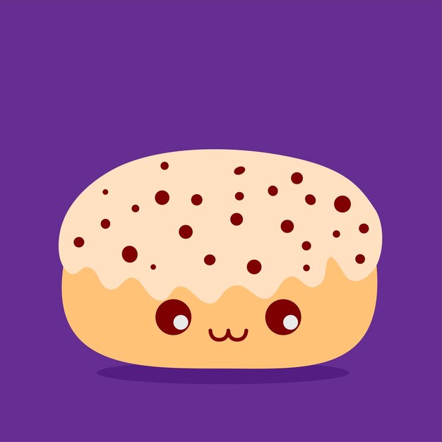 Vector personaje de dibujos animados donut