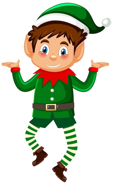 Personaje de dibujos animados de duende navideño