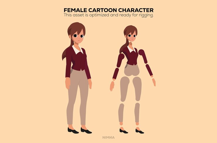 Personaje de dibujos animados femenino