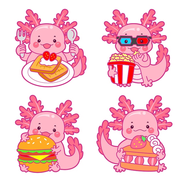 un personaje de dibujos animados con gafas y un dinosaurio rosa sosteniendo un plato de comida