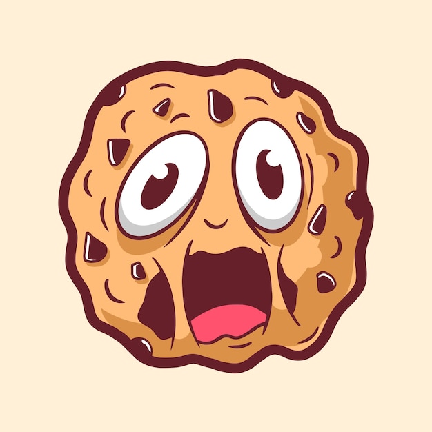 Vector personaje de dibujos animados de galletas divertidas