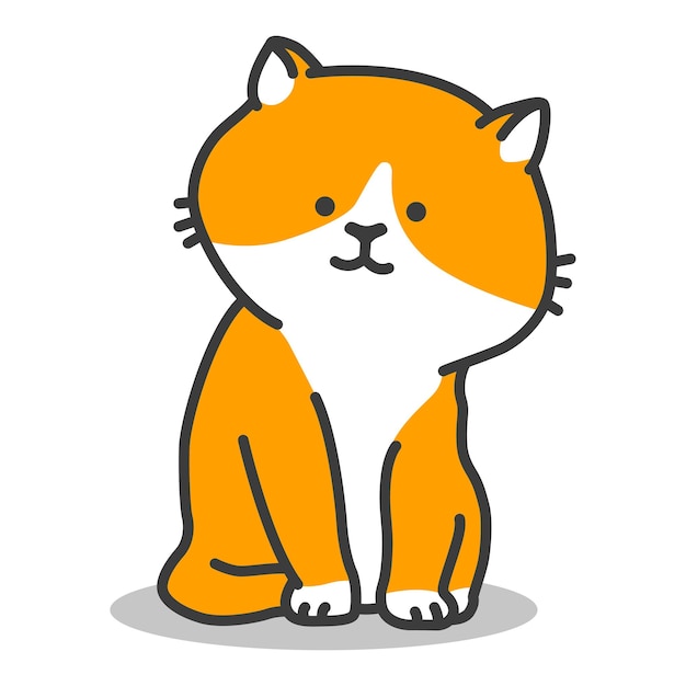 Un personaje de dibujos animados de gato rojo aislado sobre un fondo blanco