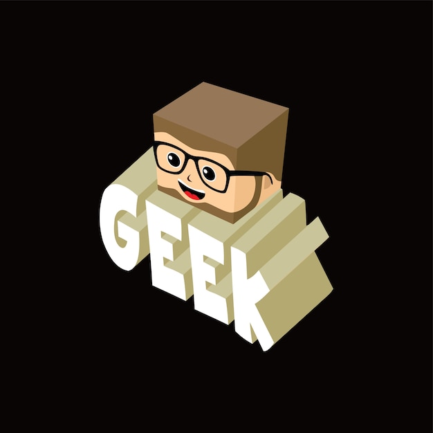 personaje de dibujos animados geek masculino isométrico