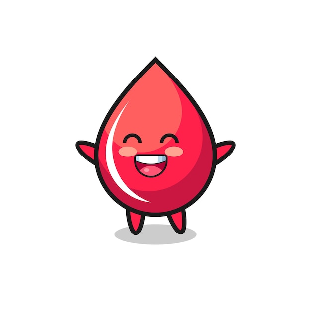 Personaje de dibujos animados de gota de sangre de bebé feliz, diseño de estilo lindo para camiseta, pegatina, elemento de logotipo