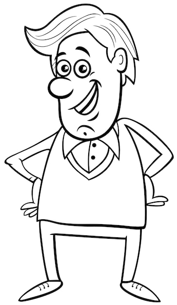 personaje de dibujos animados gracioso o chico página de colorear