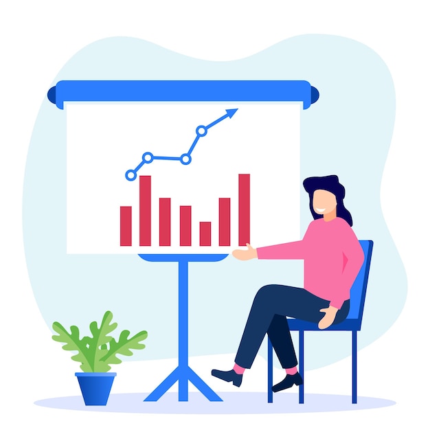 Personaje de dibujos animados gráfico de vector de ilustración de beneficio empresarial