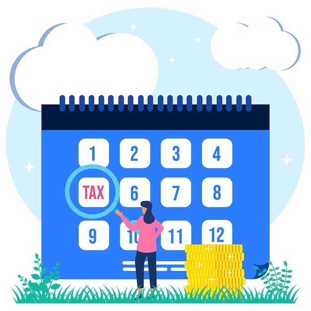 Personaje de dibujos animados gráfico de vector de ilustración de impuestos